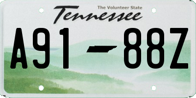 TN license plate A9188Z