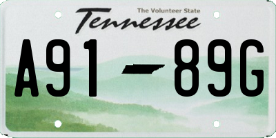 TN license plate A9189G