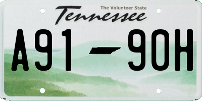 TN license plate A9190H