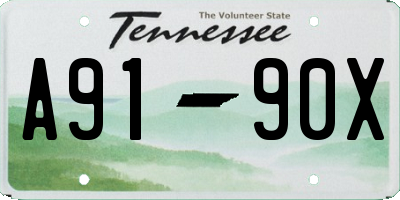 TN license plate A9190X