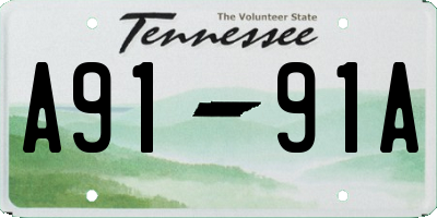 TN license plate A9191A