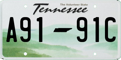 TN license plate A9191C