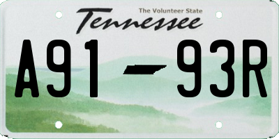 TN license plate A9193R