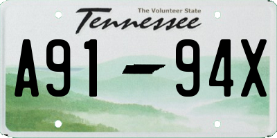 TN license plate A9194X