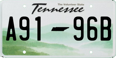 TN license plate A9196B