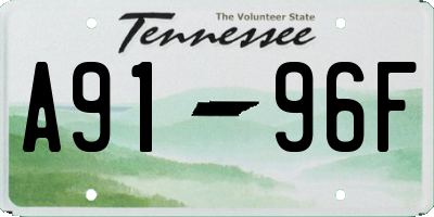 TN license plate A9196F