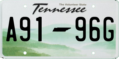 TN license plate A9196G