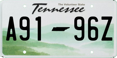 TN license plate A9196Z