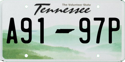 TN license plate A9197P