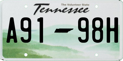 TN license plate A9198H