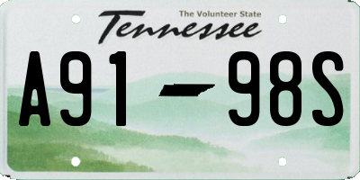 TN license plate A9198S