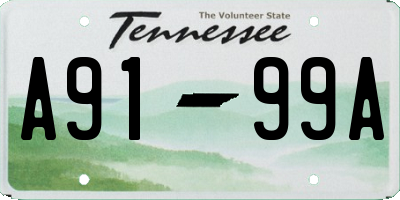 TN license plate A9199A