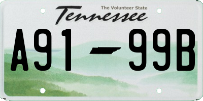 TN license plate A9199B