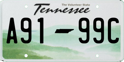 TN license plate A9199C