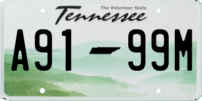 TN license plate A9199M