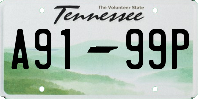 TN license plate A9199P
