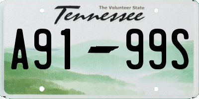 TN license plate A9199S