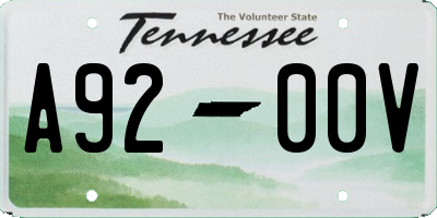 TN license plate A9200V