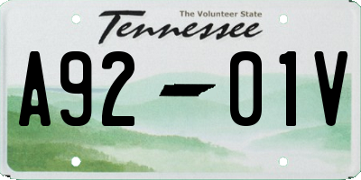 TN license plate A9201V