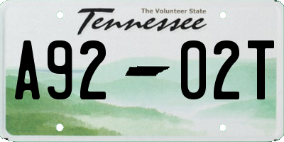 TN license plate A9202T