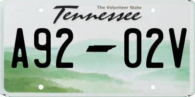 TN license plate A9202V
