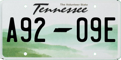 TN license plate A9209E