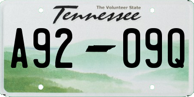 TN license plate A9209Q
