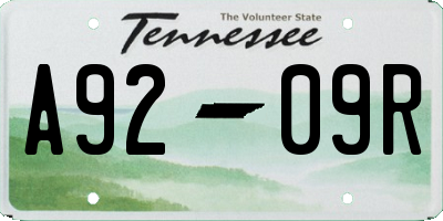 TN license plate A9209R