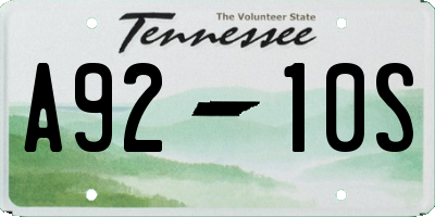 TN license plate A9210S