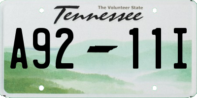 TN license plate A9211I