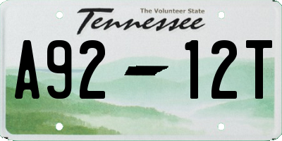TN license plate A9212T