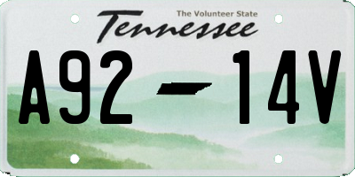 TN license plate A9214V