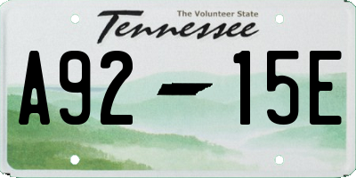 TN license plate A9215E