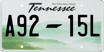 TN license plate A9215L