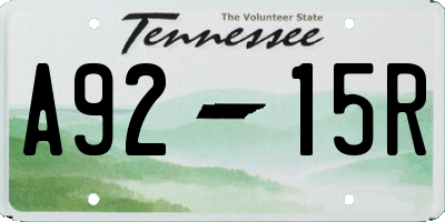 TN license plate A9215R