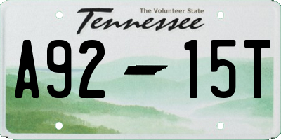 TN license plate A9215T