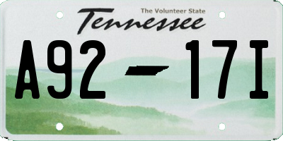 TN license plate A9217I
