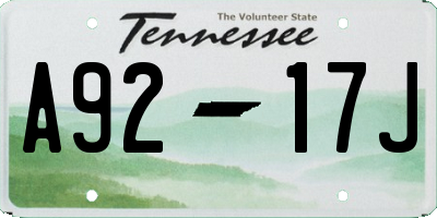 TN license plate A9217J