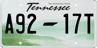 TN license plate A9217T