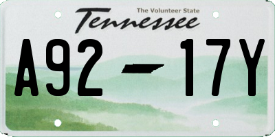 TN license plate A9217Y