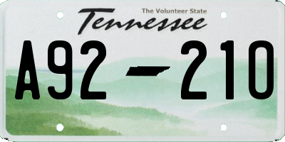 TN license plate A9221O
