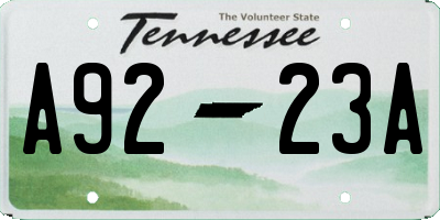 TN license plate A9223A