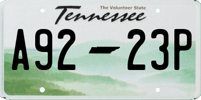 TN license plate A9223P