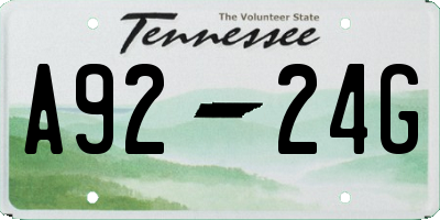 TN license plate A9224G