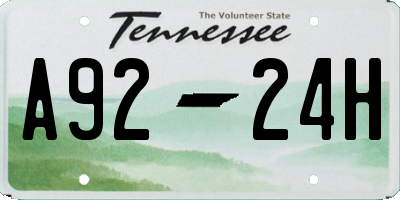 TN license plate A9224H