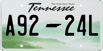 TN license plate A9224L