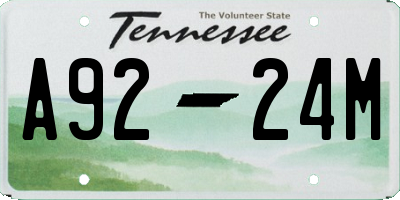 TN license plate A9224M