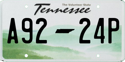 TN license plate A9224P