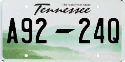 TN license plate A9224Q