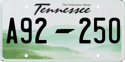 TN license plate A9225O
